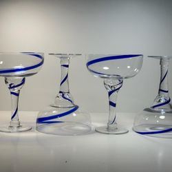 Vintage Set Of 4 Peir1 Margarita Glasses 