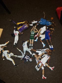 Mixed baseball and nba toys