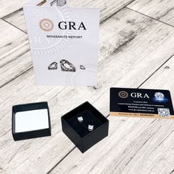 Moissanite Diamond Stud Earrings (GRA Certified)