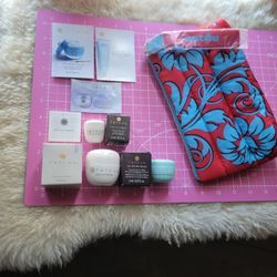 6pc TATCHA (2xEYE) Lot/ESTĒE LAUDER MAKEUP TOTE/10 High-End Skincare Freebies 