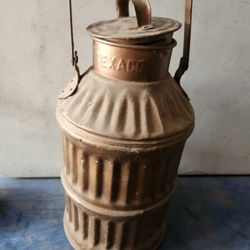 Antique Texaco Oil Jug Container With Lid 