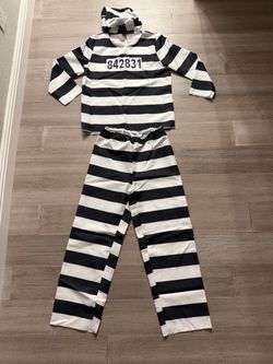 Kids Jailbird/ Prisoner Costume Set (Size L 12-14)