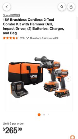 RIDGID 18V Brushless Cordless 2-Tool Combo Kit