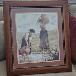 Women At The Well framed print