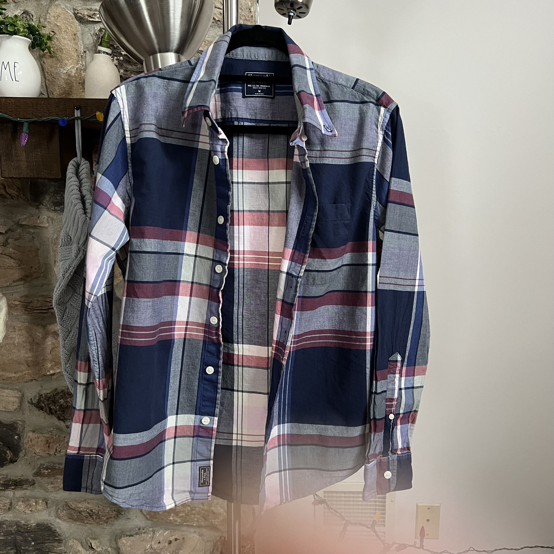 Abercrombie & Fitch Women’s Plaid Flannel Long Sleeve Shirt Size M