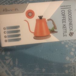 Lightly Used Harriet Gooseneck Pour Over Kettle w Thermometer Stainless Silver