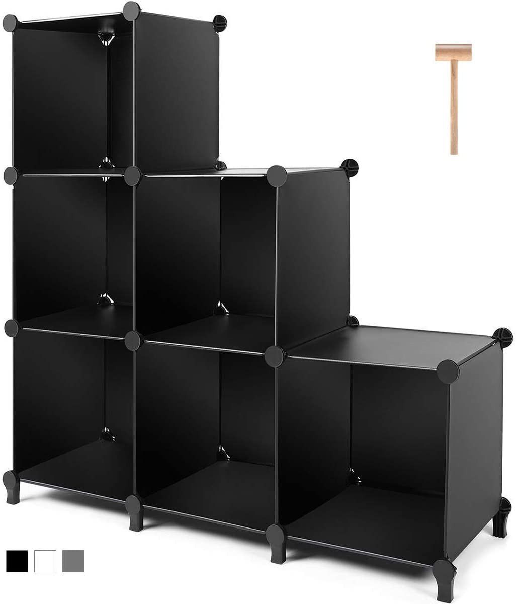 Black 6-Cube Closet Organizer Storage Shelves Cubes Organizer