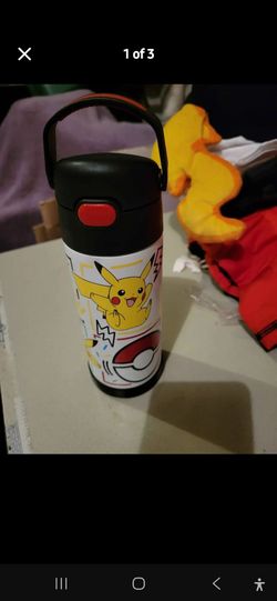 NEW Pokemon Kids Thermos Water Bottle 14oz Pikachu
