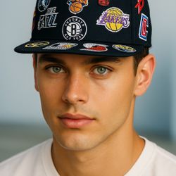 New Era NBA Patches Fitted Hat Size 7 1/4