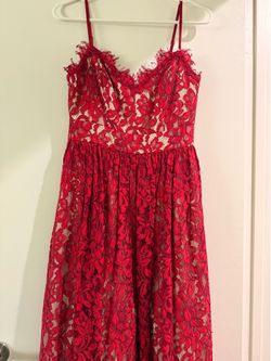 Eliza J red lace formal dress size 2 fits like a size 4