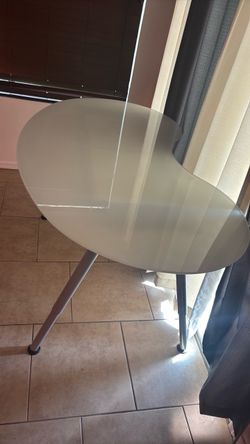 Round Glass Top Table with Metal Legs