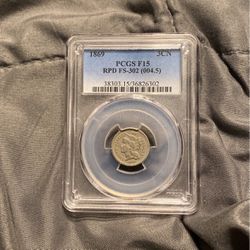 1869 3 Cent Coin RPD FS-302 Thumbnail