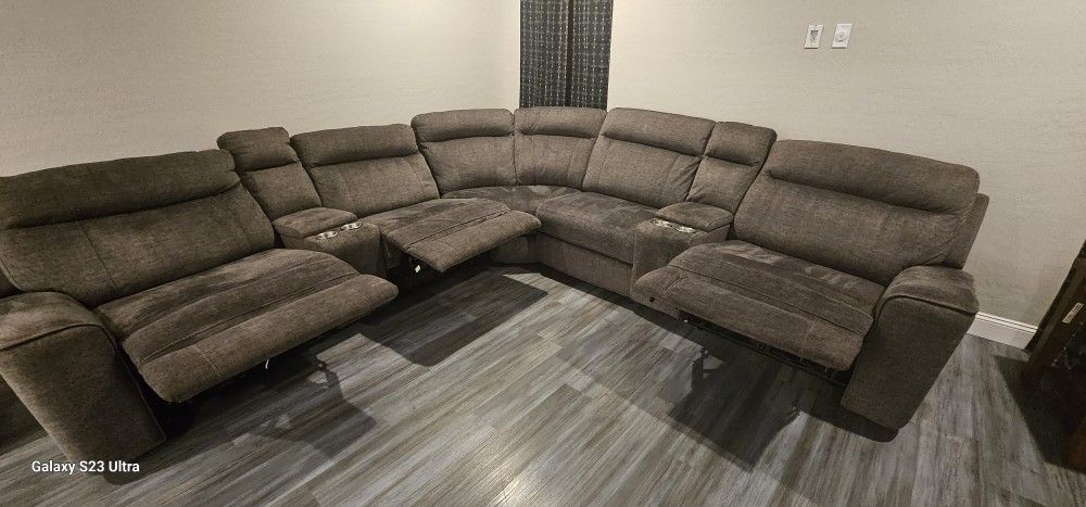 Amazing Dark Grey reclining sectional