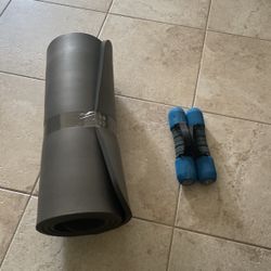 Yoga Mat And 3 Pound Dumbbell 