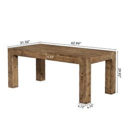 DINNING TABLE /63 in. Rectangle Brown Computer Desk Industrial Farmhouse Home Office Study Writing