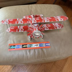 handmade Coca-Cola soda can biplane model