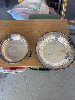Silver Serving Bowl and Tray Set