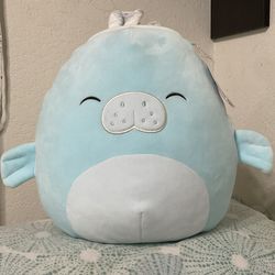 BRAND NEW Abel Easter Manatee 12” Squishmallows Baby Blue Bunny Spring 2023