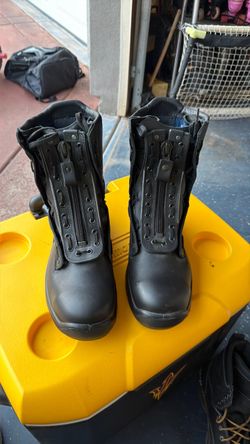 Black Tactical Boots with Front Zipper