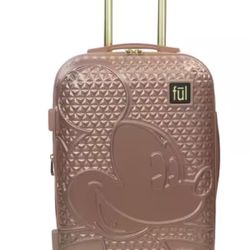 Disney Textured Mickey Mouse 21 in. Rose Gold Hard-Sided Rolling Luggage