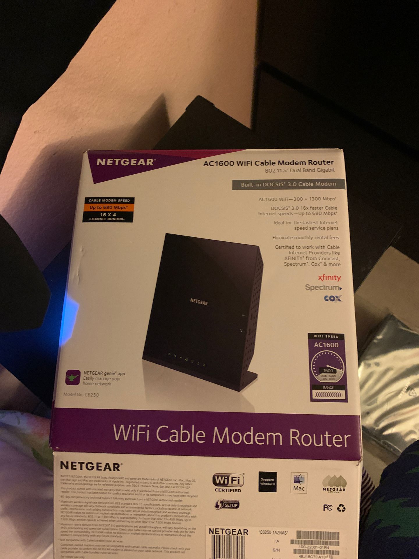 Netgear WiFi cable modem router