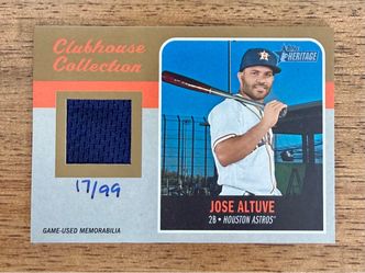 2019 Topps Heritage JOSE ALTUVE #CCR-JAL Clubhouse Collection GU Relic Gold /99