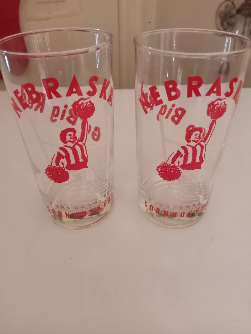 Husker Glasses Good Condition $10.00 For Both