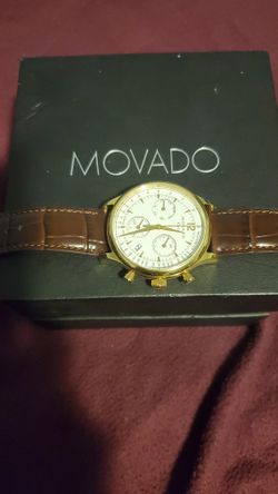 Movado Heritage Series Circa ,Crystal Sapphire Men's Watch. Box No Paper, Good Condition.