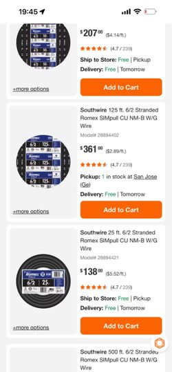 Wire 6/2. 125ft  2 rolls