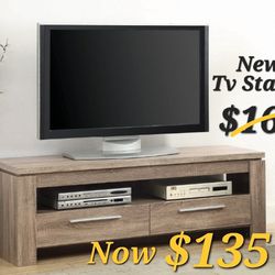 59" Tv Stand In Weathered Brown Finish - Light Brown Tv Stand 