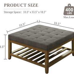 Tufted ottoman coffee table
