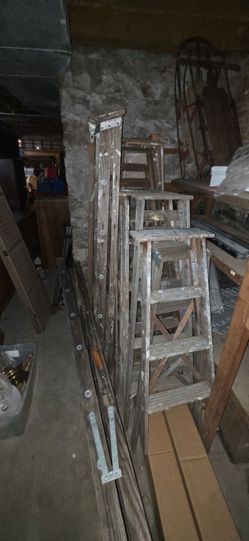 Old wood ladders