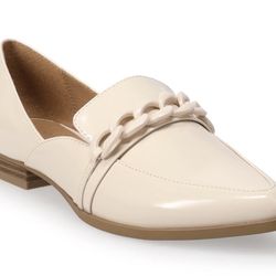 Size 8.5 LC Lauren Conrad Demii Chain Loafers in Bone / Ivory Color