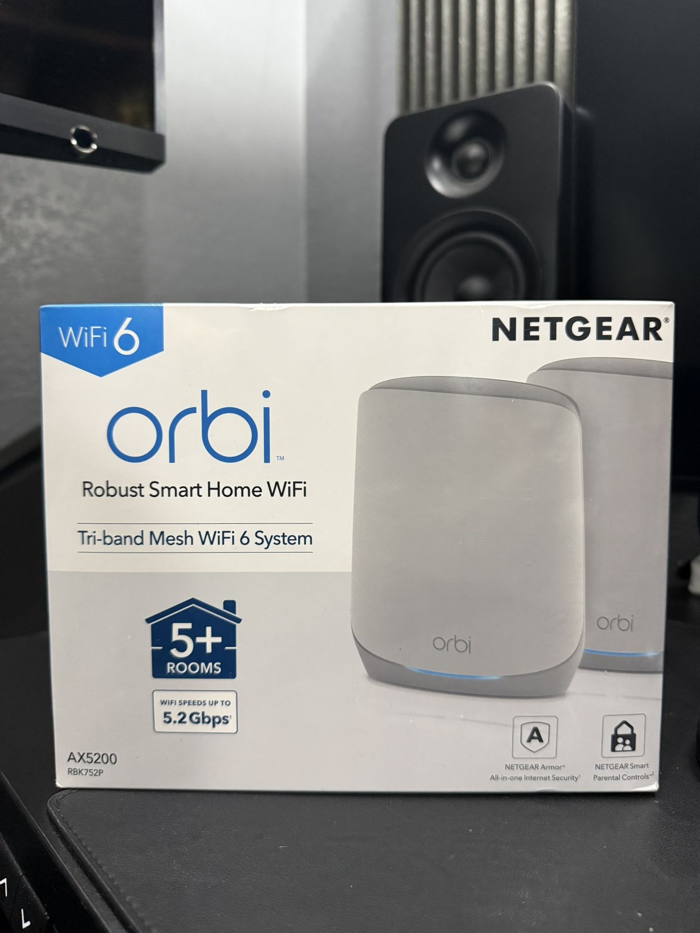 Brand New! Netgear Orbi Whole Home Tri-Band WiFi 6 Mesh Network System AX5200