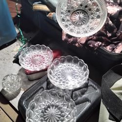 Real Crystal MI Casa 3 Ashtrays And A Candy Bowl And A Crystal Decor