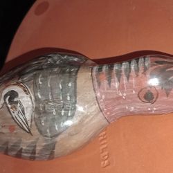VTG Tonala Mexican Art Pottery Hand Burnished Clay Duck Goose Bird Figurine 6"