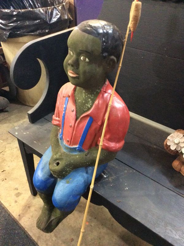 Black Fisherman Statue Best Processor And Foto - Black Fishing Boy Concrete Garden Statue Black Fisherman Statue Best Processor And Foto - Black Fishing Boy Concrete Garden Statue