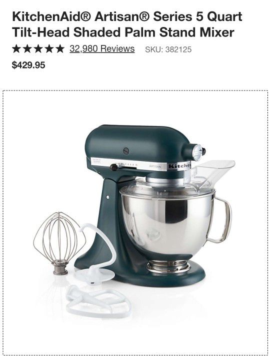 KitchenAid Artisan Series 5 Quart Tilt Head Stand Mixer with Pouring Shield  KSM150PS, Aqua Sky for Sale in Watervliet, NY - OfferUp