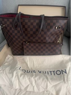 Louis Vuttion damier ebene tote with red lining