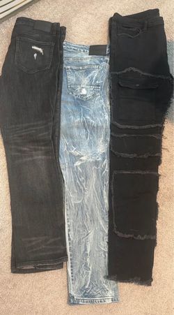 Lot of 3 Distressed Denim Jeans-Men
