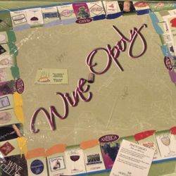 Wine-Opoly". This is a Monopoly-style game with a wine trading theme. 