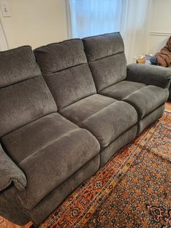 La_Z_Boy Manual Reclining Sofa _ Gray
