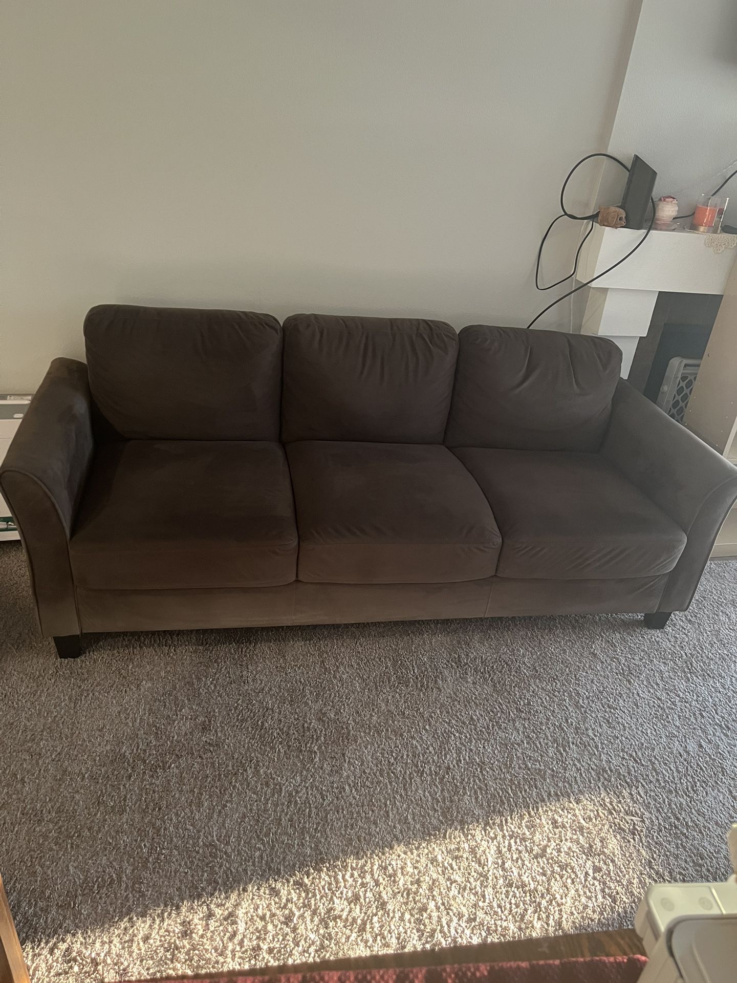 A 3 Seater Brown Couch In A Very Good Condition 