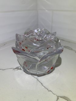 Rose Jar- Clear & Red Flakes