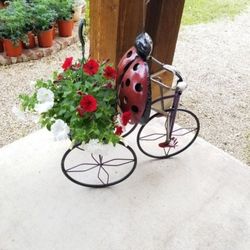 Metal Ladybug Plant Stand. Planters, Clay Pots, Pottery (Yard Art) $50 each.