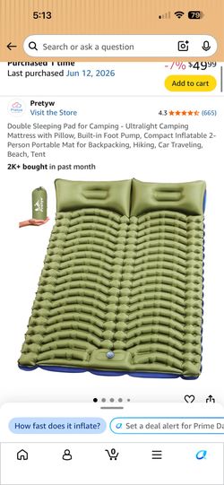 Brand new camping bed for 2 people