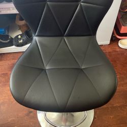 Black Adjustable Bar Stool