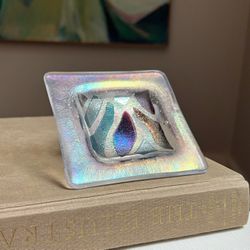 Small Handcrafted Iridescent Ring Dish ( firm on price )