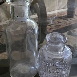 Clear glass antique items