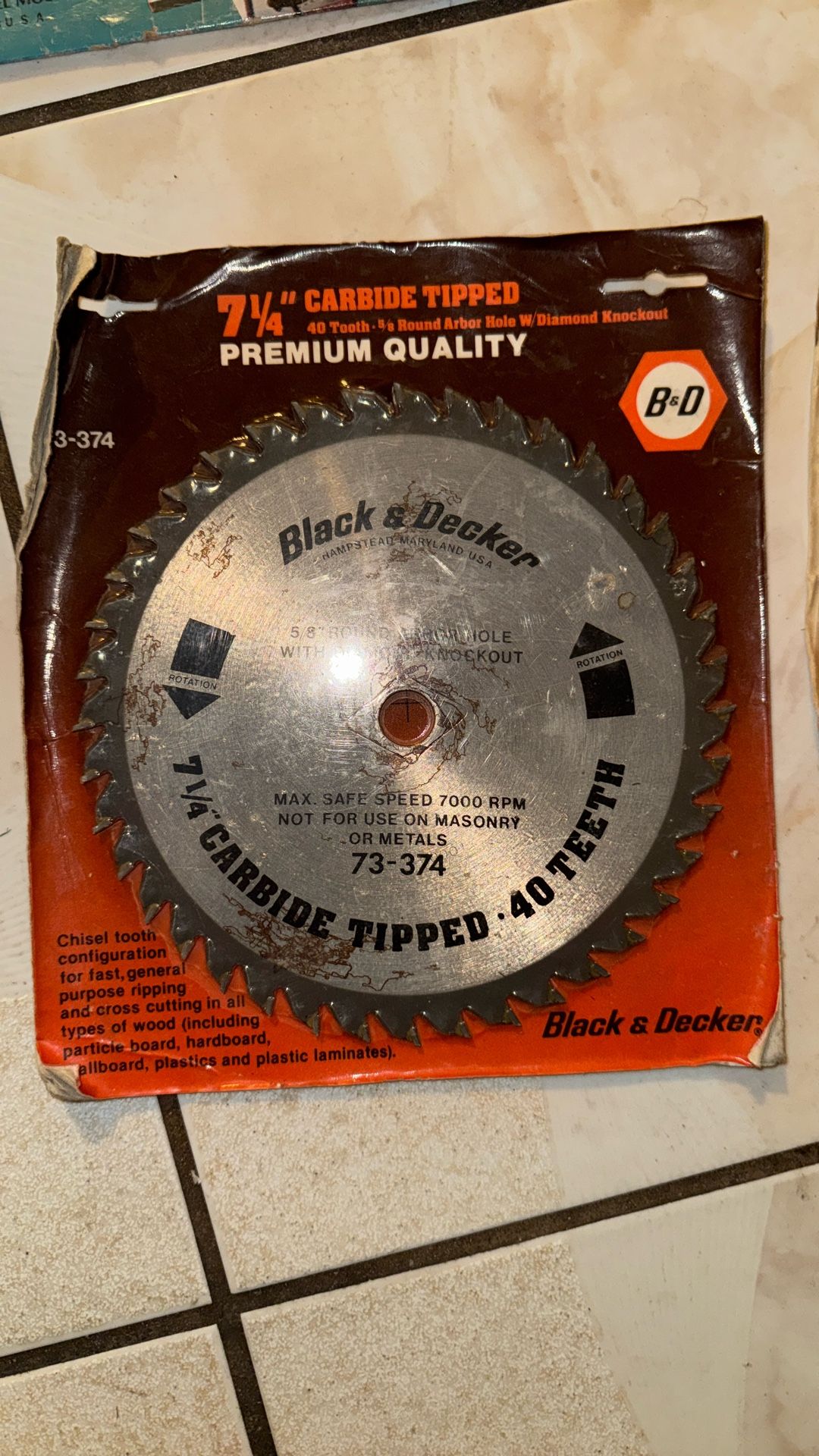 Black & Decker Saw blade
